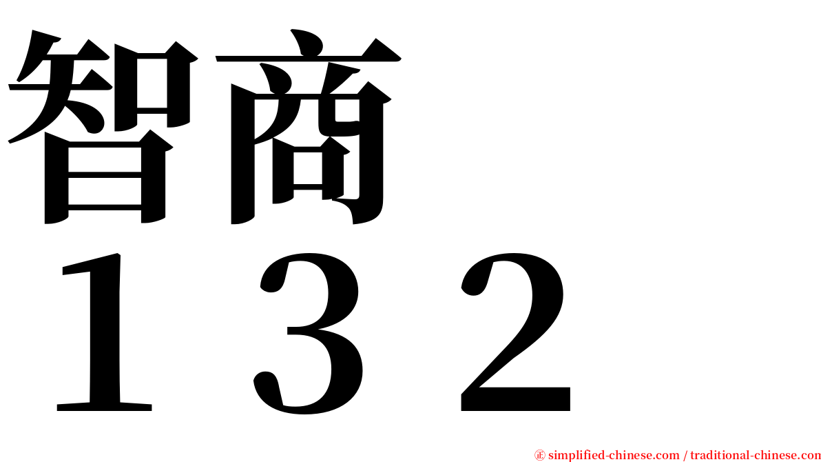 智商　　１３２ serif font